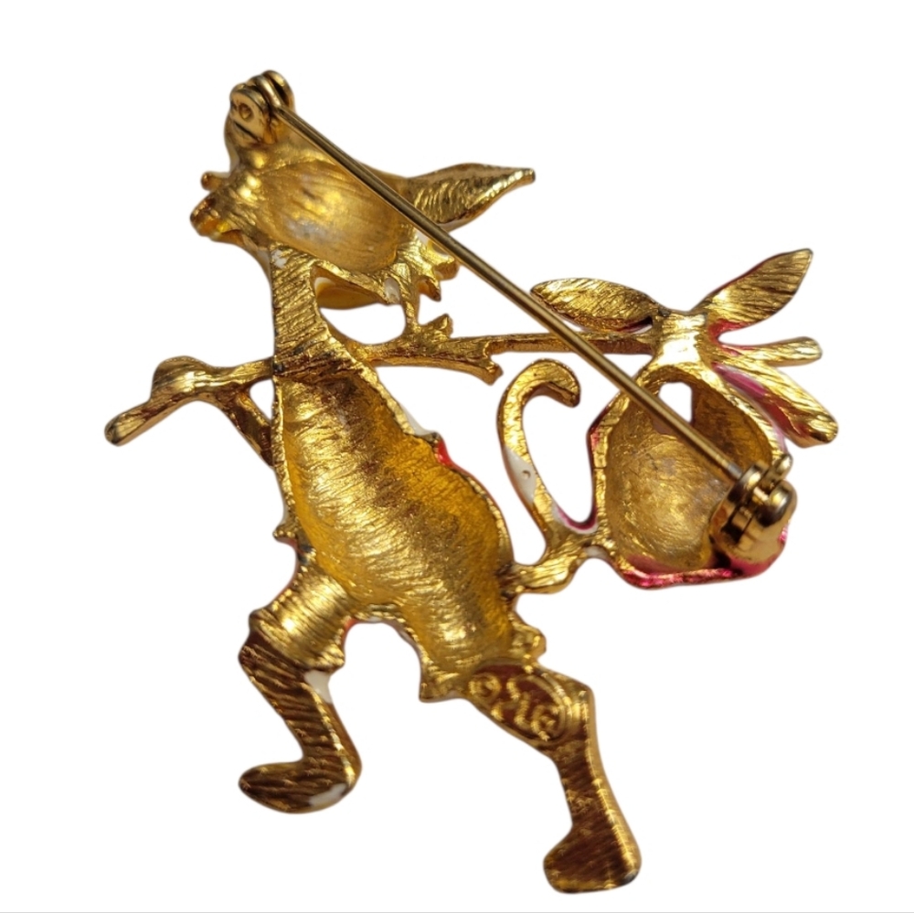 Vintage Hobo Cat Brooch Marked LG - Picture 4 of 8